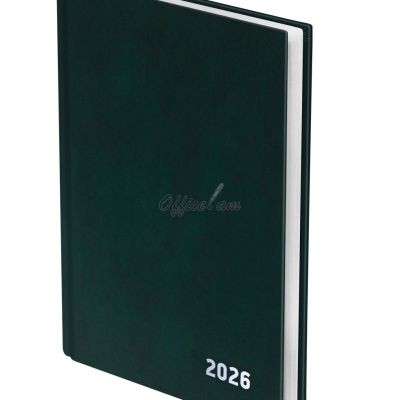 Ежедневник датированный 2026г., А5, 168л., бумвинил, BG, зеленый