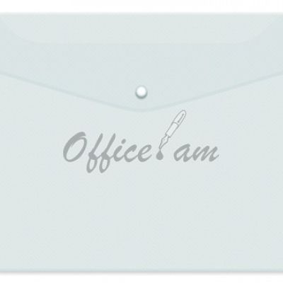 Пaпка-конверт на кнопке А4, белая