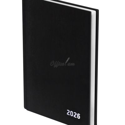 Ежедневник датированный 2026г., А5, 168л., бумвинил, BG, черный
