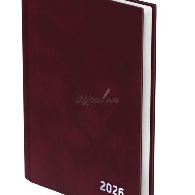 Ежедневник датированный 2026г., А5, 168л., бумвинил, BG, бордовый