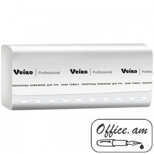 Полотенца бумажные листовые VEIRO Professional F2 Comf (Z-сложение), 2сл, 200л/пач, белые