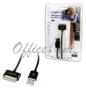 Logilink USB Cable for iPod and iPhone, black, 1,0m