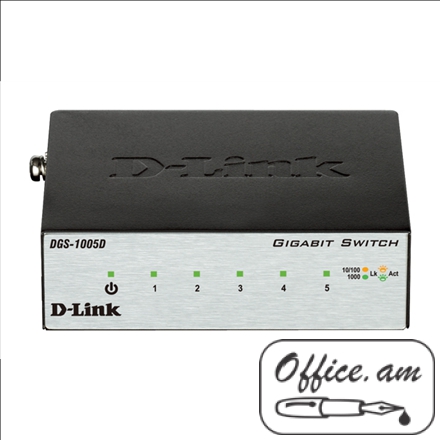 Switch D-LINK DGS-1005 , 5-port UTP 10/100/1000Mbps