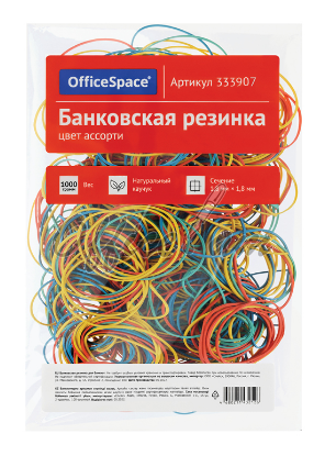   Банковская резинка 1кг OfficeSpace, диаметр 60мм, ассорти