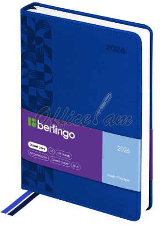 Ежедневник датированный 2026г. А5, 160л., кожзам, Berlingo 