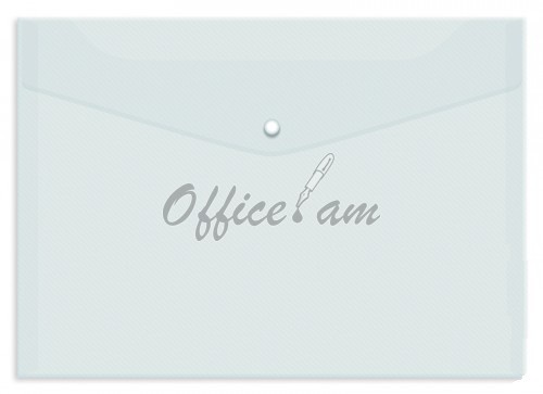 Пaпка-конверт на кнопке А4, белая